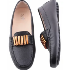 Suèi - Black Moccasins With Bullets -  Handmade in Italy - Luxury Exclusive Collection - Avvenice