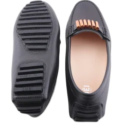 Suèi - Black Moccasins With Bullets -  Handmade in Italy - Luxury Exclusive Collection - Avvenice