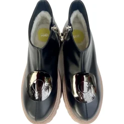 Suèi - Boots with Plate Accessories and Rose Sole - Black - Handmade in Italy - Luxury Exclusive Collection - Avvenice