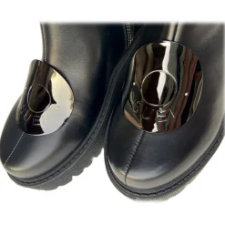 Suèi - Boots with Plate Accessories - Black - Handmade in Italy - Luxury Exclusive Collection - Avvenice