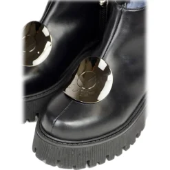 Suèi - Boots with Plate Accessories - Black - Handmade in Italy - Luxury Exclusive Collection - Avvenice