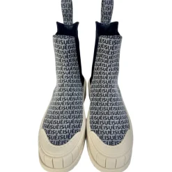 Suèi - Chelsea Boots of Branded Jacquard Colour Black - Handmade in Italy - Luxury Exclusive Collection - Avvenice