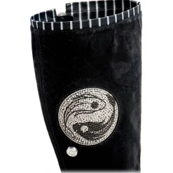 Suèi - High Black Boots With Transparent - Heels and Yin&Yang Motive - Handmade in Italy - Luxury Exclusive Collection - Avvenice