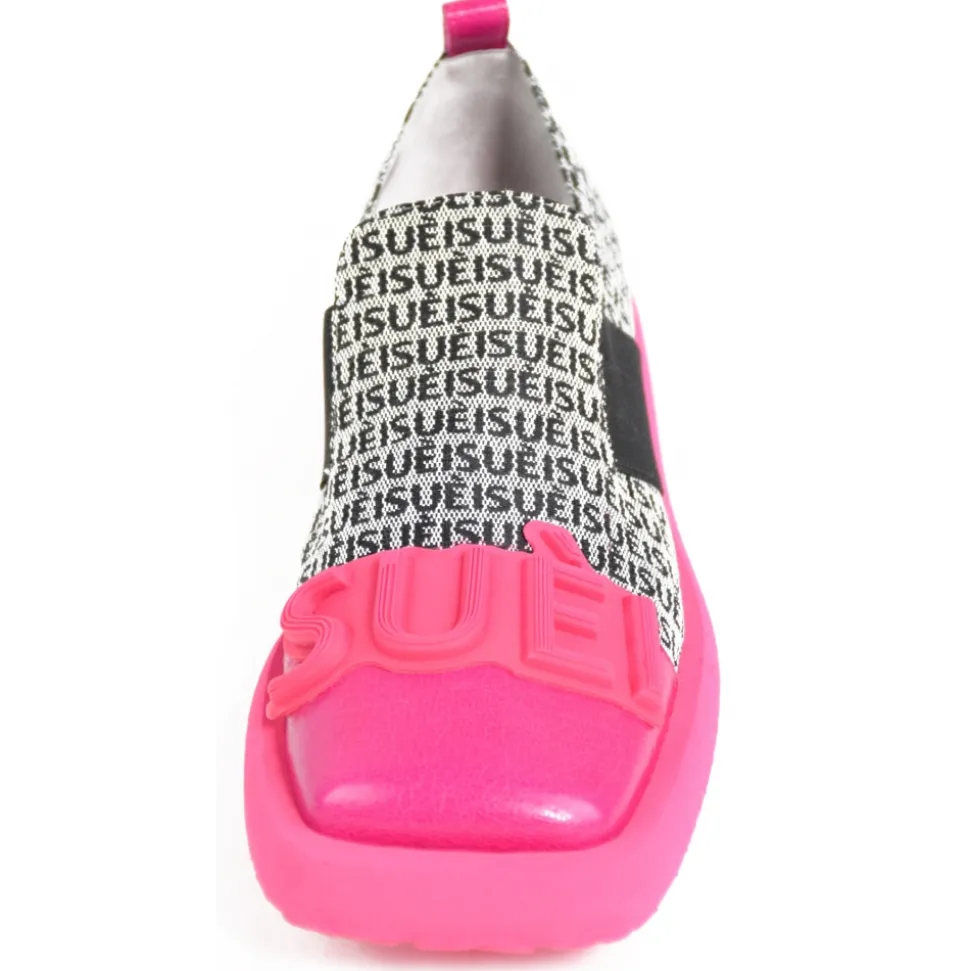 Suèi - Loafers of Bi-Color Jasquard with Fuxia Tou - Handmade in Italy - Luxury Exclusive Collection - Avvenice