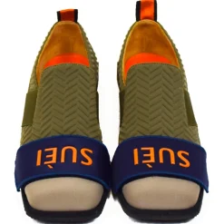 Suèi - Loafers with Velcro Smart / Suèi - Orange - Beige - Handmade in Italy - Luxury Exclusive Collection - Avvenice