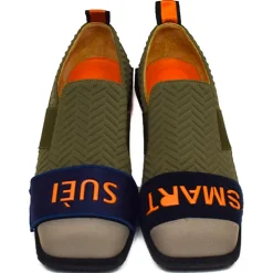 Suèi - Loafers with Velcro Smart / Suèi - Orange - Beige - Handmade in Italy - Luxury Exclusive Collection - Avvenice