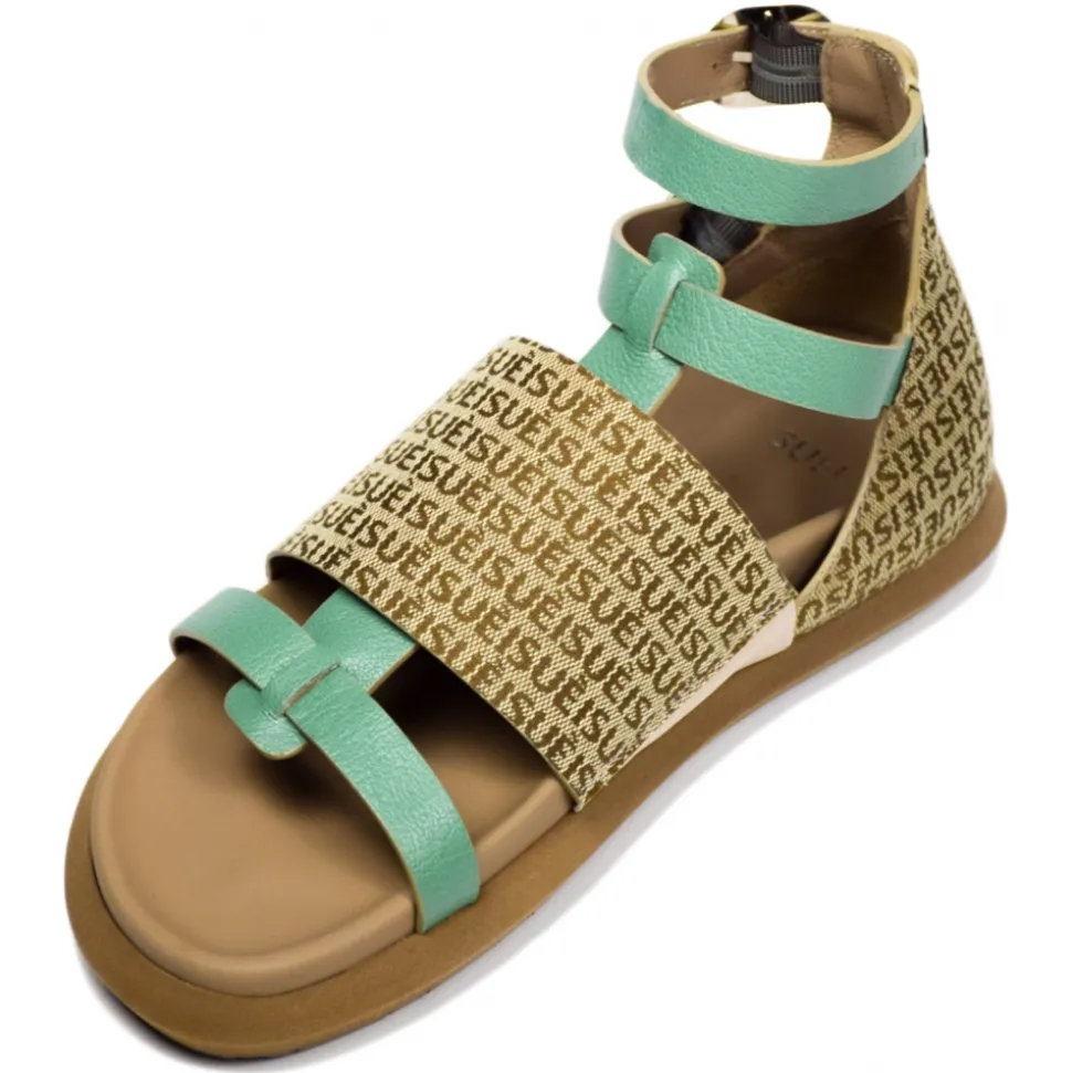 Suèi - Sandals of Bi-Color Jacquard - Handmade in Italy - Luxury Exclusive Collection - Avvenice