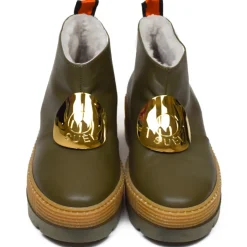 Suèi - Slip-On Colour Olive with Plate Accessories - Handmade in Italy - Luxury Exclusive Collection - Avvenice