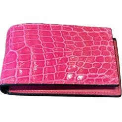 Suèi - Wallet of Crocodile Leather - Fuxia - Handmade in Italy - Luxury Exclusive Collection - Avvenice