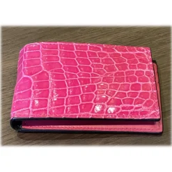 Suèi - Wallet of Crocodile Leather - Fuxia - Handmade in Italy - Luxury Exclusive Collection - Avvenice
