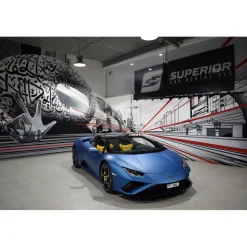 Superior Car Rental - Lamborghini Huracán EVO RWD Spyder - Blue - Exclusive Luxury Rent - Avvenice