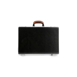 TecknoMonster - Amaya L - Business Case - Briefcase in Carbon Fiber and Leather Crocodile - Brown - Luxury Collection - Avvenice