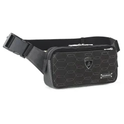 TecknoMonster - Automobili Lamborghini - Zingo Waist Bag in Carbon Fiber and Alcantara® - Black Carpet Collection - Avvenice