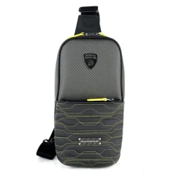 TecknoMonster - Automobili Lamborghini - Attak Crossbody Bag in Carbon Fiber and Alcantara® - Black Carpet Collection - Avvenice
