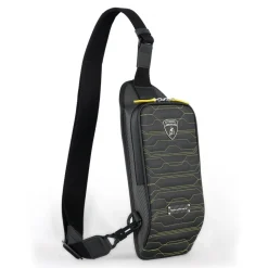TecknoMonster - Automobili Lamborghini - Task Crossbody Bag in Carbon Fiber and Alcantara® - Black Carpet Collection - Avvenice