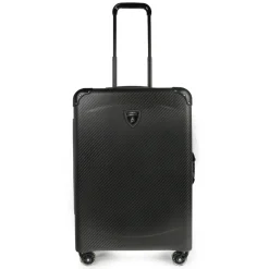 TecknoMonster - Automobili Lamborghini - Trolley - Fastroad Titanium and Alcantara® Wheeled Suitcase - Black Carpet Collection - Avvenice