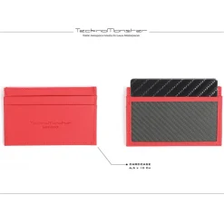 TecknoMonster - Cardcase - Black - Aeronautical and Leather Carbon Fiber Credit Card Case - Black Carpet Collection - Avvenice