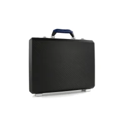 TecknoMonster - Cavok Opaque - Business Case - Briefcase in Opaque Carbon Fiber and Leather Crocodile - Blue - Luxury Collection - Avvenice