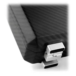 TecknoMonster - Cavok Opaque - Business Case - Briefcase in Opaque Carbon Fiber and Leather Crocodile - Blue - Luxury Collection - Avvenice