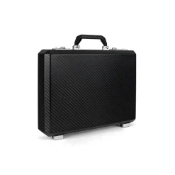 TecknoMonster - Cavok Opaque - Business Case - Briefcase in Opaque Carbon Fiber and Leather - Black - Luxury Collection - Avvenice