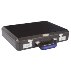 TecknoMonster - Cavok Watchcase - 15 Watches - Briefcase in Opaque Carbon Fiber and Leather - Blue - Luxury Collection - Avvenice