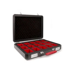 TecknoMonster - Cavok Watchcase - 15 Watches - Briefcase in Opaque Carbon Fiber and Leather - Red - Luxury Collection - Avvenice