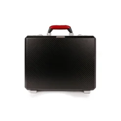 TecknoMonster - Cavok Watchcase - 15 Watches - Briefcase in Opaque Carbon Fiber and Leather - Red - Luxury Collection - Avvenice