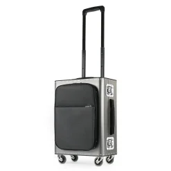 TecknoMonster - Kronos L Flap TecknoMonster - Steel - Aeronautical Titanium and Carbon Trolley Suitcase - Avvenice