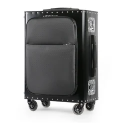TecknoMonster - Kronos L Flap TecknoMonster - Black - Aeronautical Titanium and Carbon Trolley Suitcase - Avvenice