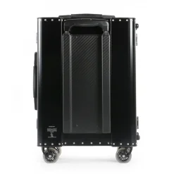 TecknoMonster - Kronos L Flap TecknoMonster - Black - Aeronautical Titanium and Carbon Trolley Suitcase - Avvenice