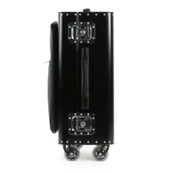 TecknoMonster - Kronos L Flap TecknoMonster - Black - Aeronautical Titanium and Carbon Trolley Suitcase - Avvenice