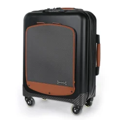 TecknoMonster - Trolley Akille Flap Brown in Carbon Fiber - Aeronautical Carbon Trolley Suitcase - Avvenice