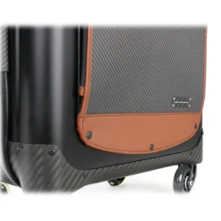 TecknoMonster - Trolley Akille Flap Brown in Carbon Fiber - Aeronautical Carbon Trolley Suitcase - Avvenice