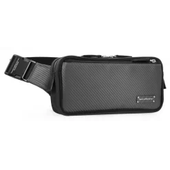 TecknoMonster - Zingo Waist Bag in Carbon Fiber and Alcantara® - Black Carpet Collection - Avvenice
