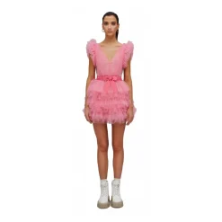 Teen Idol - Orione Tulle Mini Dress with Shoulders - Pink - Dresses - Teen-Ager - Luxury Exclusive Collection - Avvenice