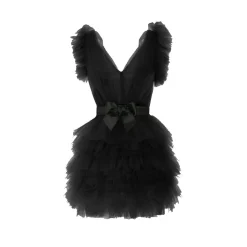 Teen Idol - Orione Tulle Mini Dress with Shoulders - Black - Dresses - Teen-Ager - Luxury Exclusive Collection - Avvenice