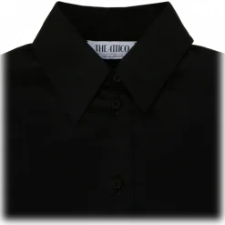 The Attico - Black Asymmetric Hem Cotton Shirt Dress - The Attico Exclusive Luxury Collection - Avvenice