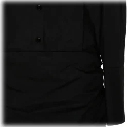 The Attico - Black Asymmetric Hem Cotton Shirt Dress - The Attico Exclusive Luxury Collection - Avvenice