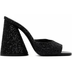 The Attico - Black Calf Leather Luz Mule - The Attico Exclusive Luxury Collection - Avvenice