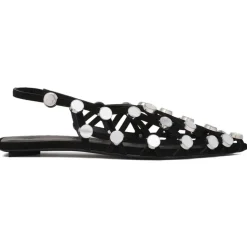 The Attico - Black Grid Ballerina Shoes - The Attico Exclusive Luxury Collection - Avvenice