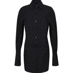 The Attico - Black Striped Shirt Dress - The Attico Exclusive Luxury Collection - Avvenice