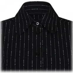 The Attico - Black Striped Shirt Dress - The Attico Exclusive Luxury Collection - Avvenice