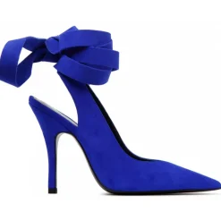 The Attico - Cobalt Blue Leather Slingback Pumps - The Attico Exclusive Luxury Collection - Avvenice