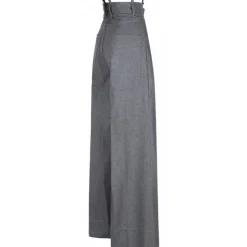 The Attico - Grey Wide Leg Trousers - The Attico Exclusive Luxury Collection - Avvenice