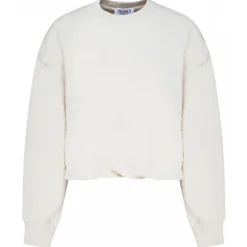 The Attico - Ivory Cotton Maeve Logo Embossed Cotton Sweatshirt - The Attico Exclusive Luxury Collection - Avvenice