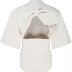 The Attico - Open Back T-Shirt in Ivory - The Attico Exclusive Luxury Collection - Avvenice