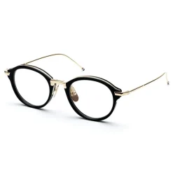 Thom Browne - Black & Shiny 18K Gold Optical Glasses - Thom Browne Eyewear - Avvenice