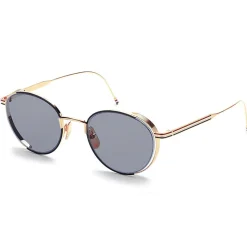 Thom Browne - Black Enamel & 12K Gold Sunglasses - Thom Browne Eyewear - Avvenice