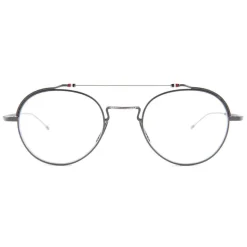 Thom Browne - Black Iron & Silver Glasses - Thom Browne Eyewear - Avvenice