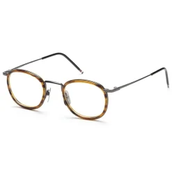 Thom Browne - Black Iron Walnut Glasses With Clip-on Sun Lens - Thom Browne Eyewear - Avvenice